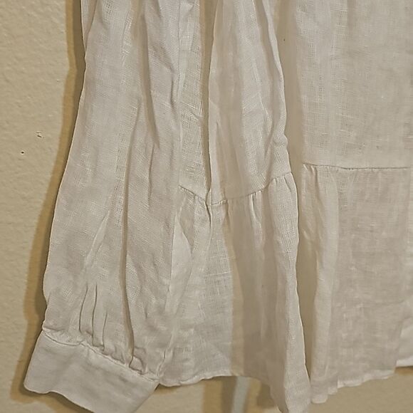ZARA LINEN TIERED BLOUSE SIZE M - Picture 3 of 10